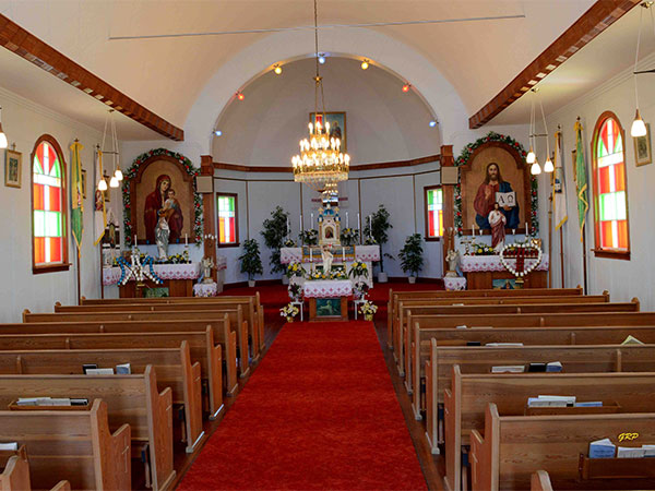 Interior of Sts. Peter and Paul Ukrainian Catholic Church at Rorketon