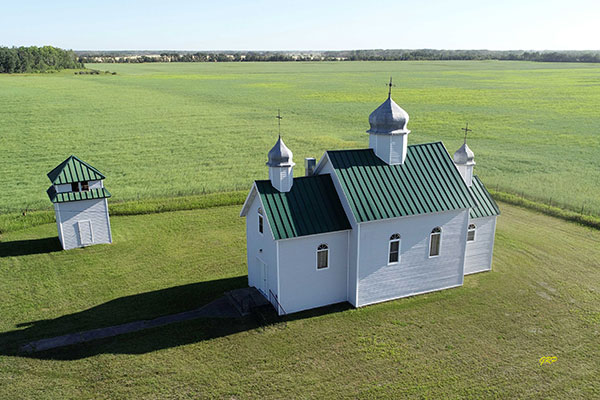 Aerial view of Saints Peter and Paul Ukrainian Catholic Church