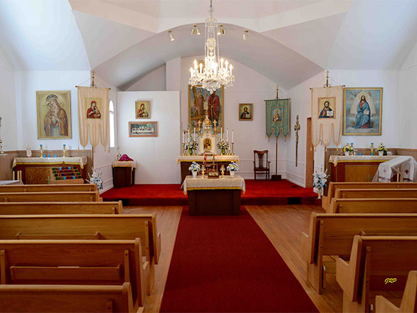 Interior of Sts. Peter and Paul Ukrainian Orthodox Church at Sarto