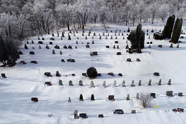 Aerial view of St. Stephen’s Ukrainian Orthodox Cemetery