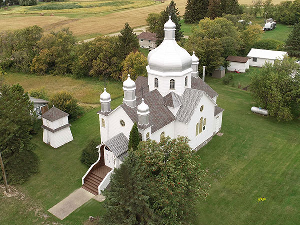 Aerial view of St. Volodymyr Ukrainian Orthodox Church