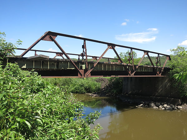 Thompson steel pony truss bridge over Birdtail Creek