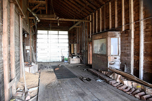 Aerial view of former Manitoba Pool grain elevator at Tilston