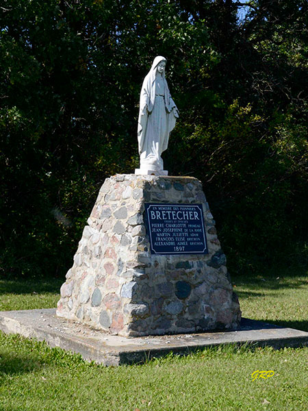 Bretecher pioneers monument at the Notre Dame Roman Catholic Church at Toutes Aides