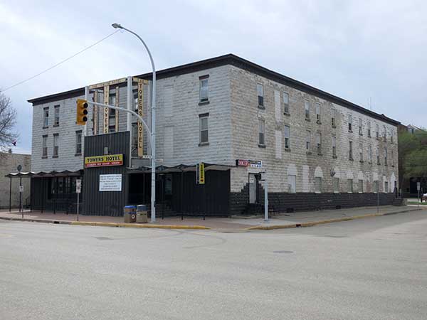 Front view of the former Hamilton Hotel