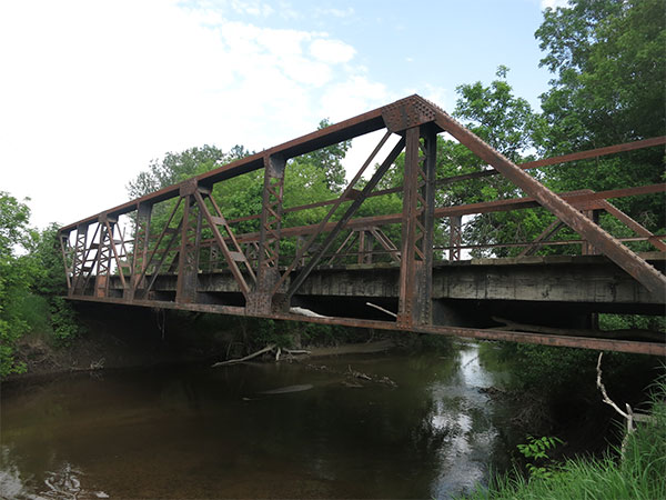 Steel pony truss bridge over the Turtle River