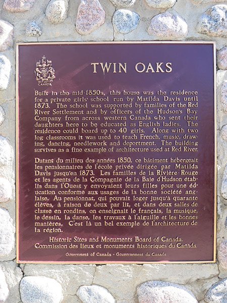 Plaque on the Twin Oaks commemorative monument