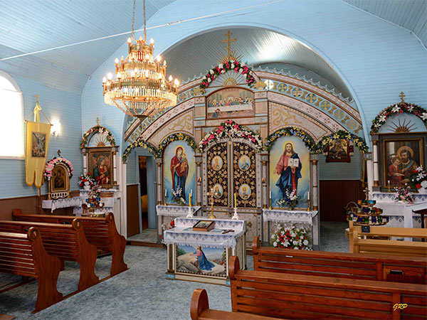 Ukrainian Greek Interior of Ukrainian Greek Orthodox Church of St. John the Baptist in Garland