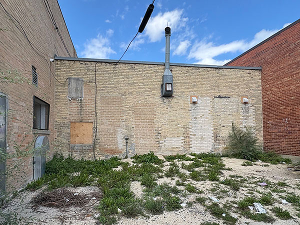 Rear of the former Ukrainian Canadian Veterans Legion Hall
