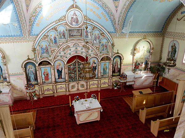 Interior of Ukrainian Orthodox Church at Pine River