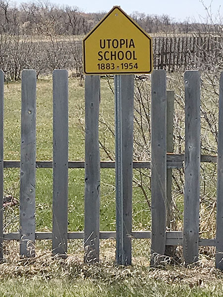 Utopia School commemorative sign