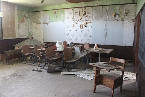 Interior of the former Verona School building