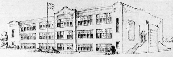 Victoria School following a fire on 13 March 1930