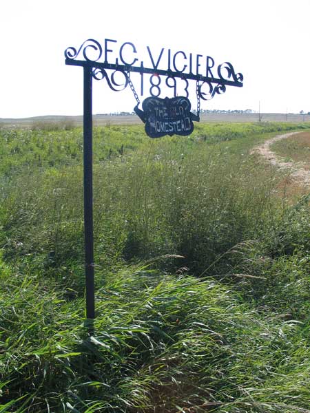 Vigier Homestead commemorative sign