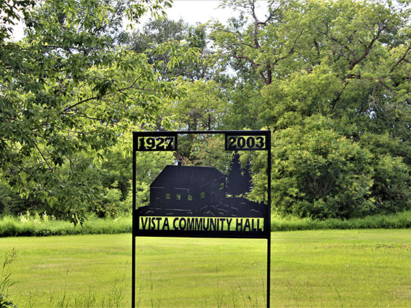 Vista Community Hall commemorative sign
