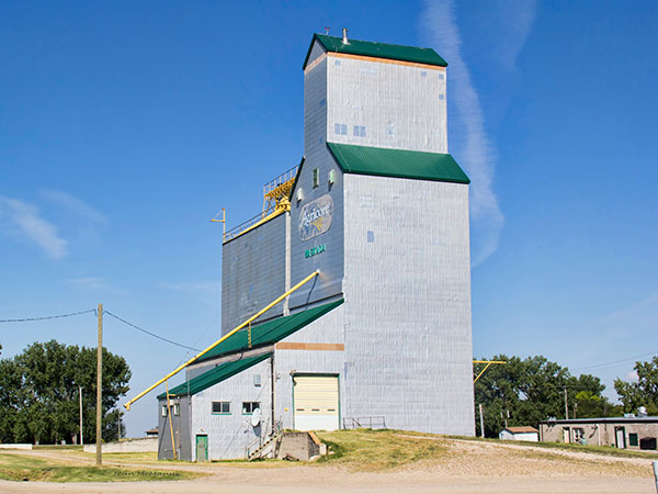 Former Manitoba Pool grain elevator at Waskada