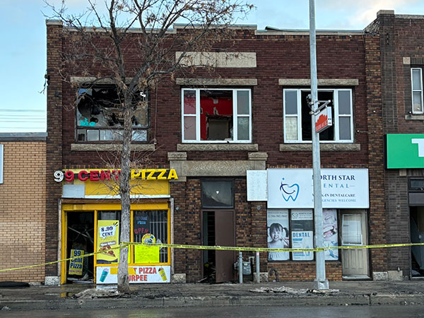 Weselake Building after a fire