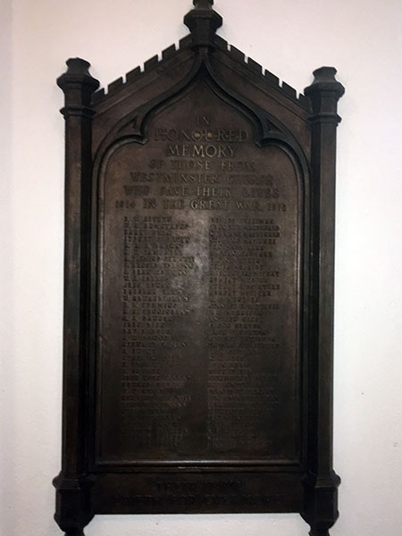 First World War commemorative plaque
