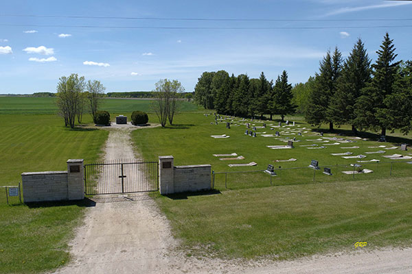 Aerial view of Whitemouth Municipal Cemetery