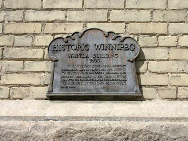 Whitla Building commemorative plaque