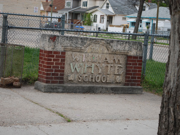 Former William Whyte School monument