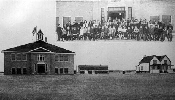 Original Wingham Consolidated School, barn, and duplex teacherage