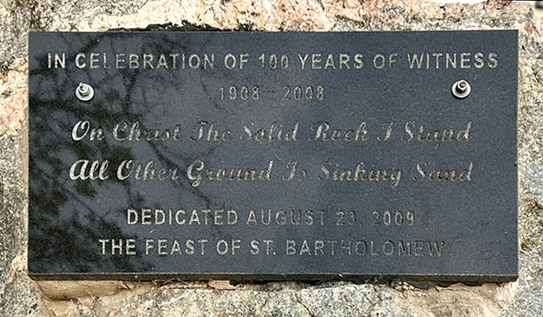 St. Bartholomews Anglican Church commemorative plaque