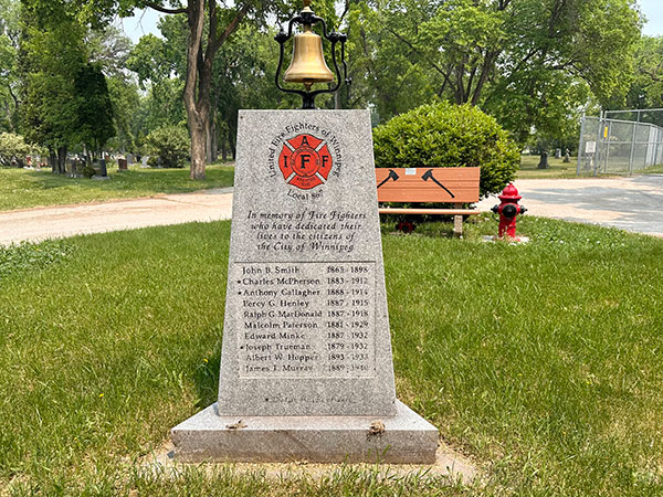 Winnipeg Fire Fighters memorial monument