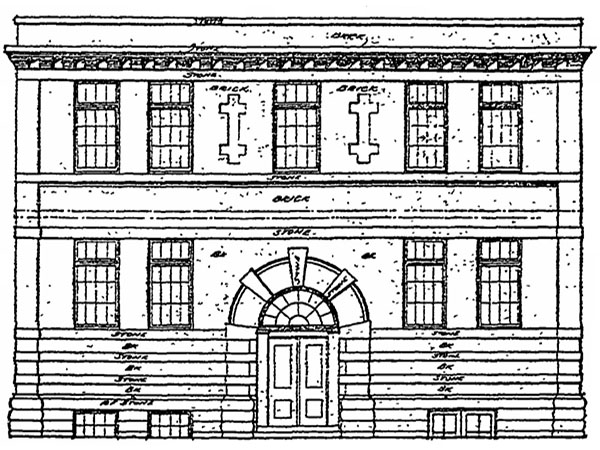 Architectural drawing of the May Street Substation