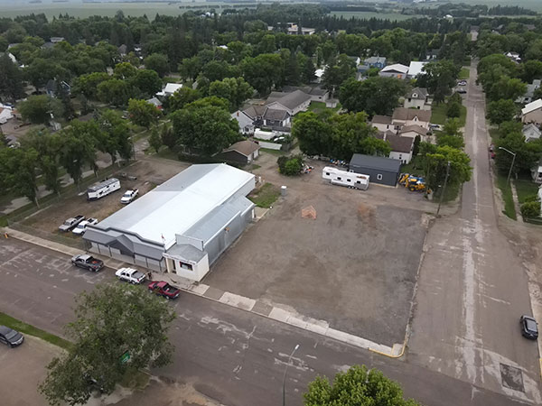 Aerial view after completion of demolition