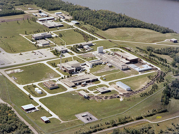 Aerial view of the Whiteshell Nuclear Research Establishment