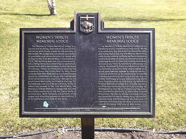 Women’s Tribute Memorial Lodge commemorative plaque
