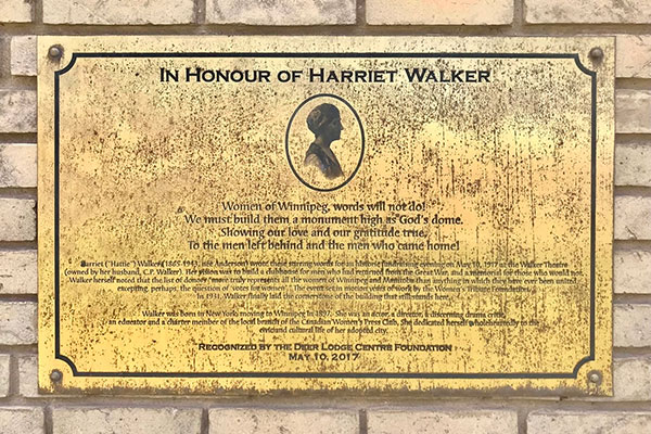 Harriet Walker commemorative plaque