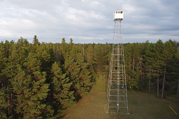 Aerial view of Woodridge Fire Tower