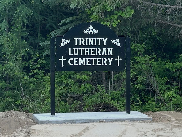 Trinity Lutheran Cemetery sign