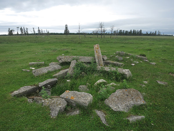 Foundation for the former Woolsery School building