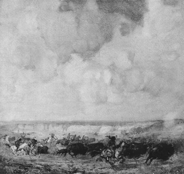 Frederick Challener, (Canadian, 1869-1959): Untitled (The Buffalo Hunt), c. 1906-1912