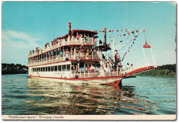Postcard of the Paddlewheel Queen on the Red River