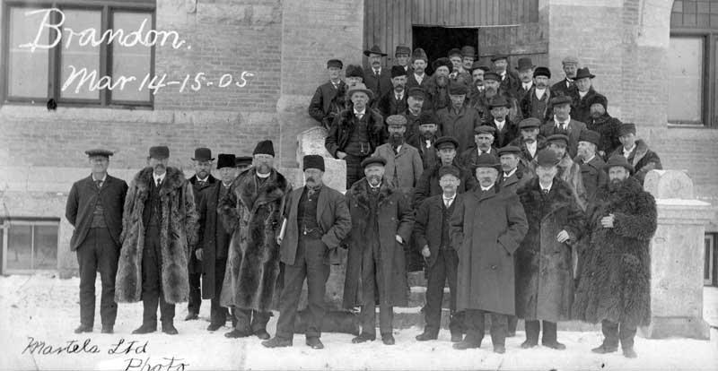 Delegates to the 1905 founding meeting, at Brandon, of the Union of Manitoba Municipalities.