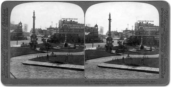 Volunteers monument on the square in front of the Winnipeg City Hall