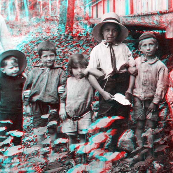 Pipe-smoking tots at Victoria Beach