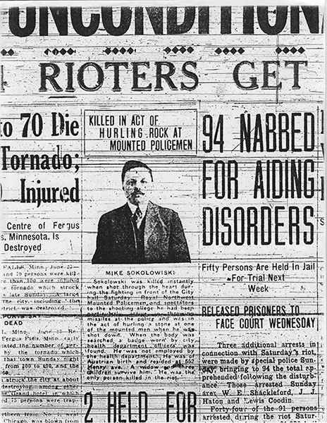 Winnipeg Tribune, 23 June 1919, page 1.