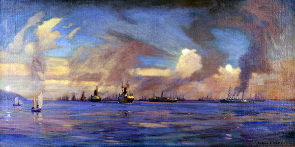 “Off to Flanders” by Frederick Sproston Challener (1869–1959).