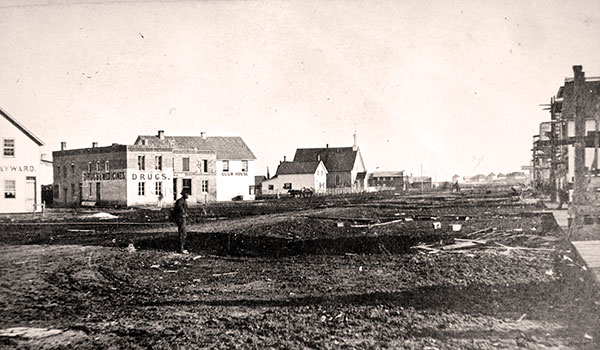 A view of Main Street in Winnipeg as it looked at the time of James Brown’s murder.