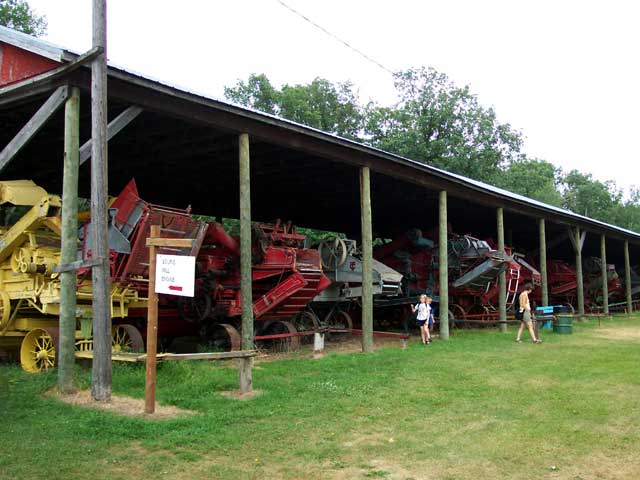 Sheds with vintage farm machinery