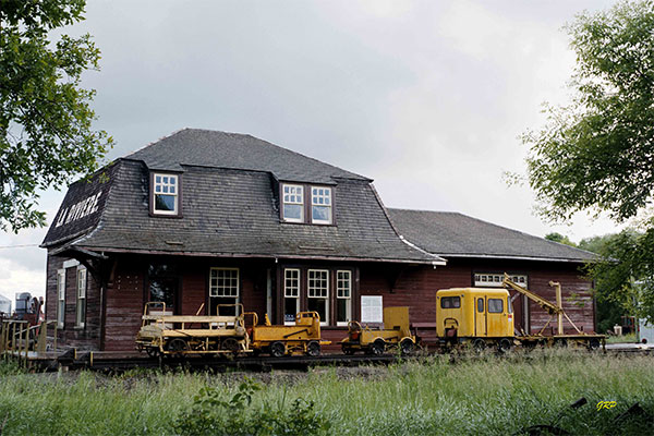 Former Canadian Pacific Railway station from La Riviere at the Archibald Historical Museum