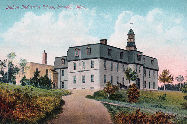 Brandon’s first Indian Residential School, shown in this postcard circa 1910, was built in 1891. Its replacement, completed in 1930, was demolished in 2000.