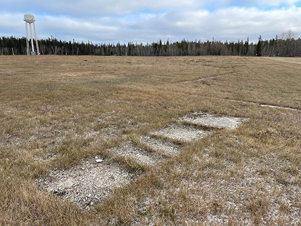 Concrete sidewalk at the former Clearwater Lake Indian Hospital site