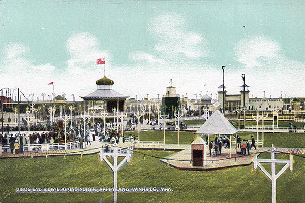 Postcard view of Happyland looking north