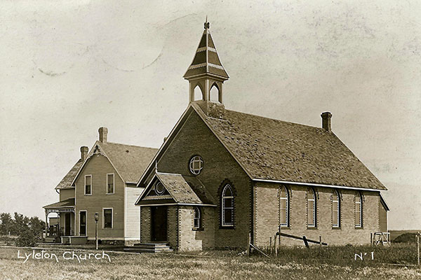 Postcard view of Lyleton Presbyterian Church